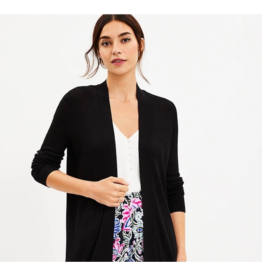 LOFT Chenille Cardigan Navy